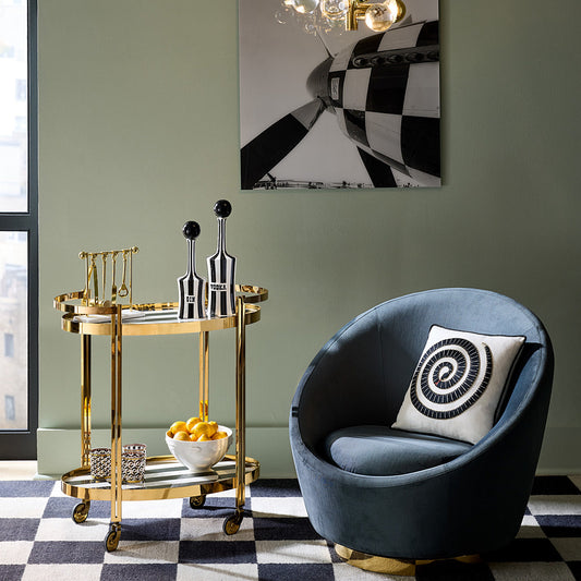 Chariot de bar Op Art