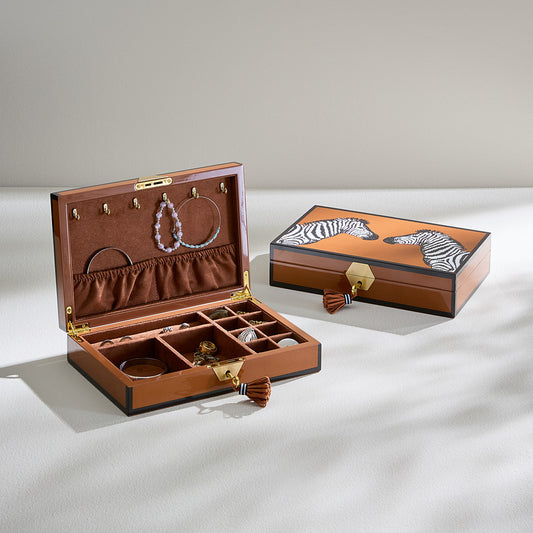 Coffret à bijoux en laque zébrée