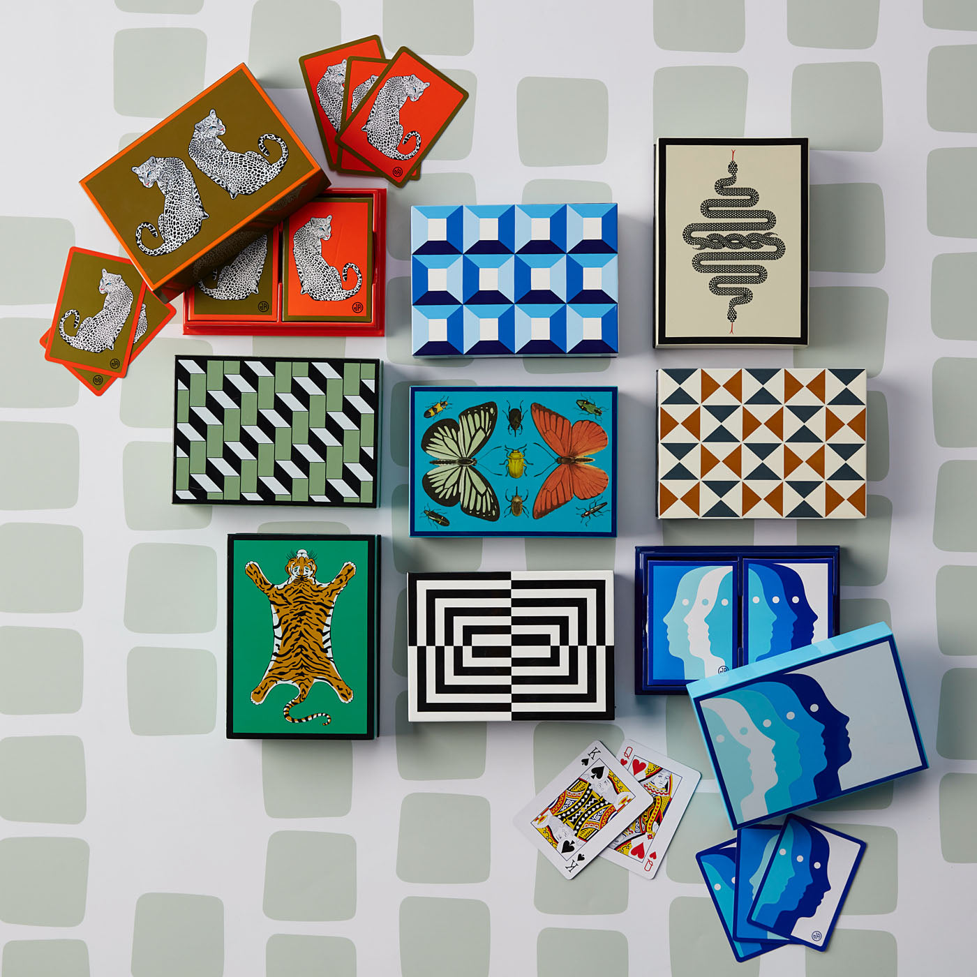 Ensemble de cartes laquées Tiger