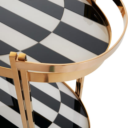 Chariot de bar Op Art