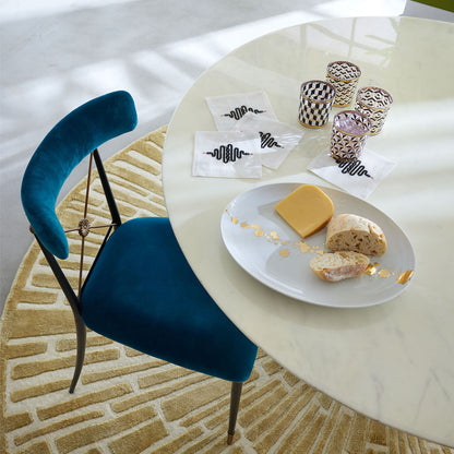Tapis rond noué à la main Sunburst