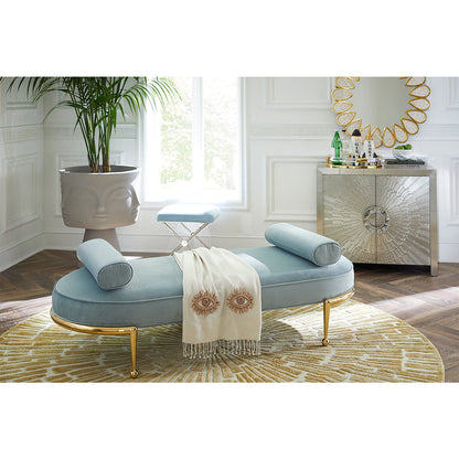 Tapis rond noué à la main Sunburst
