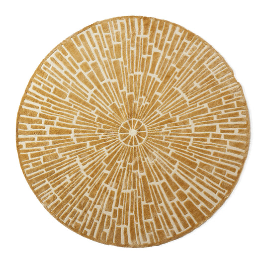 Tapis rond noué à la main Sunburst
