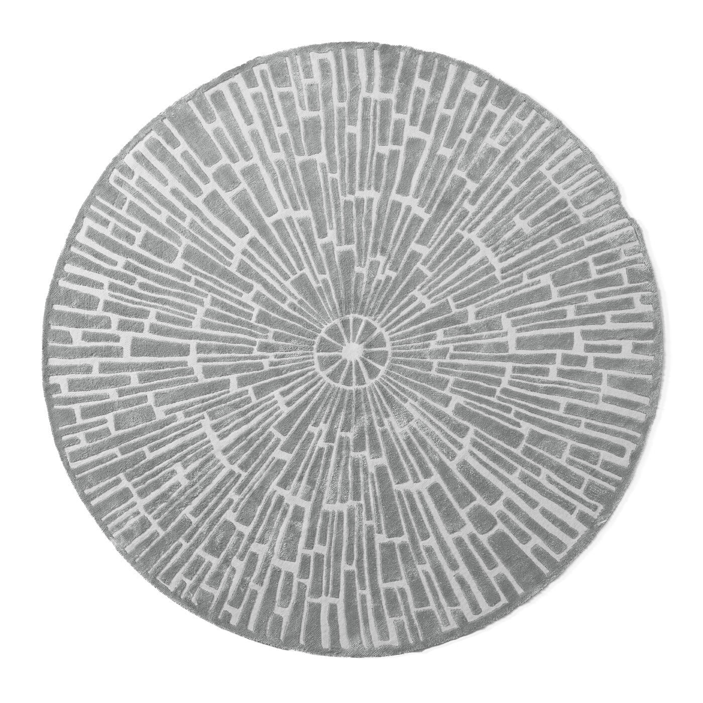 Tapis rond noué à la main Sunburst