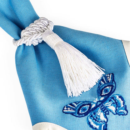 Ensemble de ronds de serviette à pompons